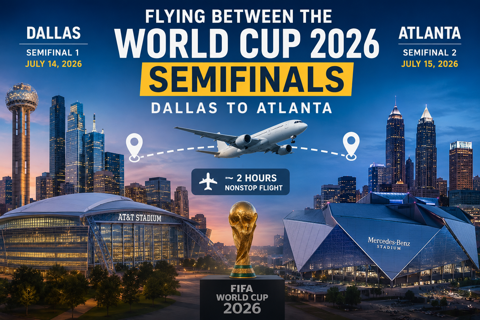 Flying Between the World Cup 2026 Semifinals: Dallas to Atlanta Guide
