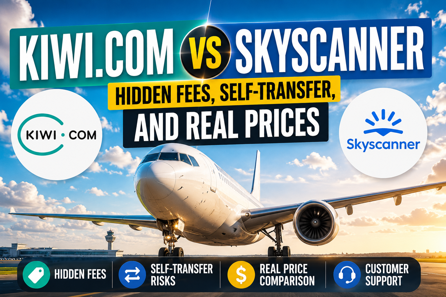 Kiwi.com vs Skyscanner: Hidden Fees, Self-Transfer, and Real Prices